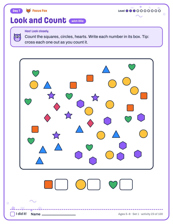 Look and count page